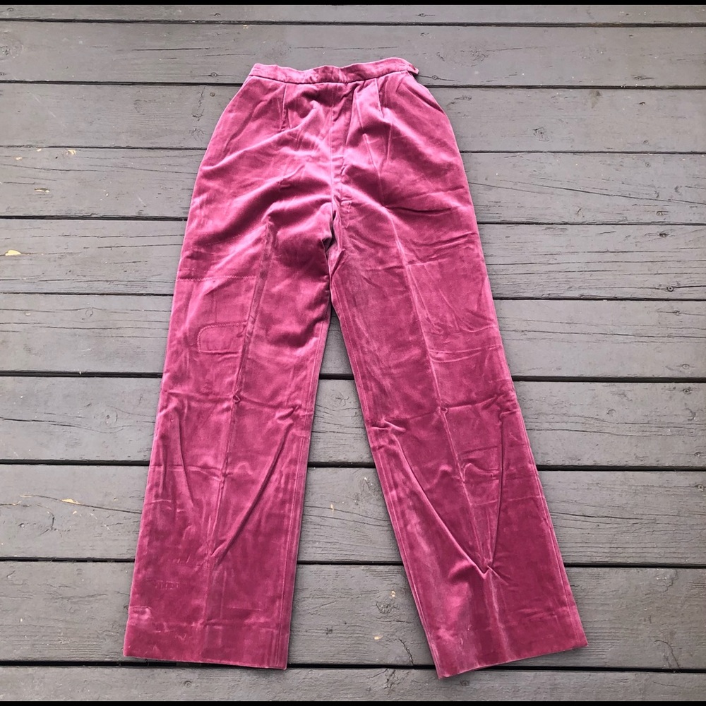 Vintage pink velvet pants
